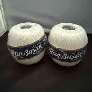 Lot of 2 Altinbasak Classical SHINY LACE YARN White EGYPTIAN COTTON # 60